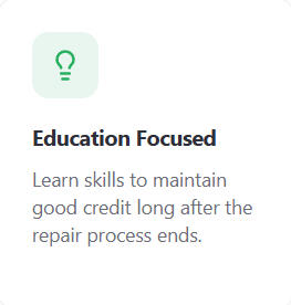Education Focused Education Focused Learn skills to maintain good credit long after the repair process ends.